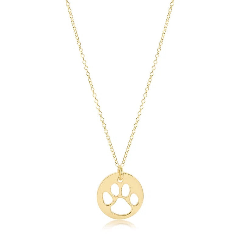 egirl 14" necklace gold - paw print gold disc