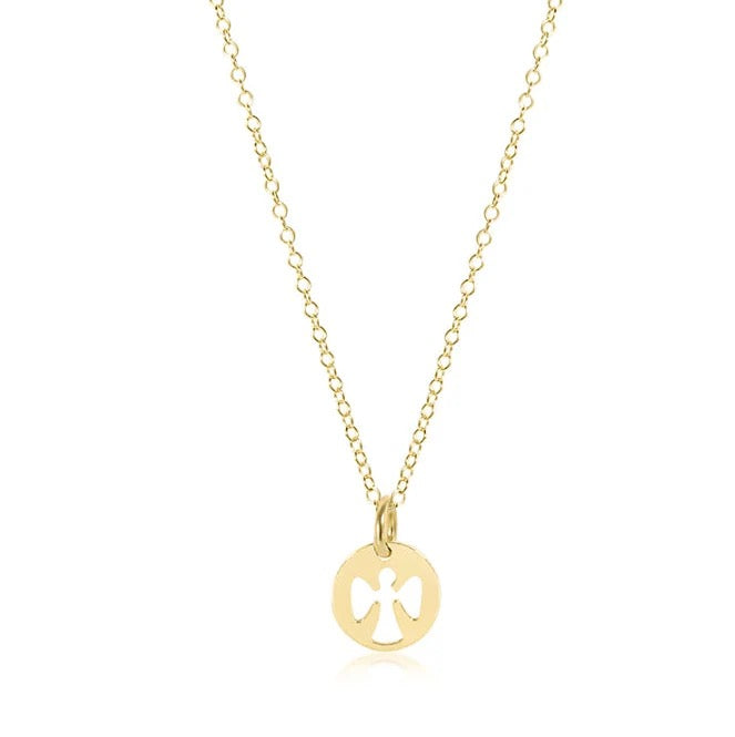 egirl 14" necklace gold - guardian angel small gold disc