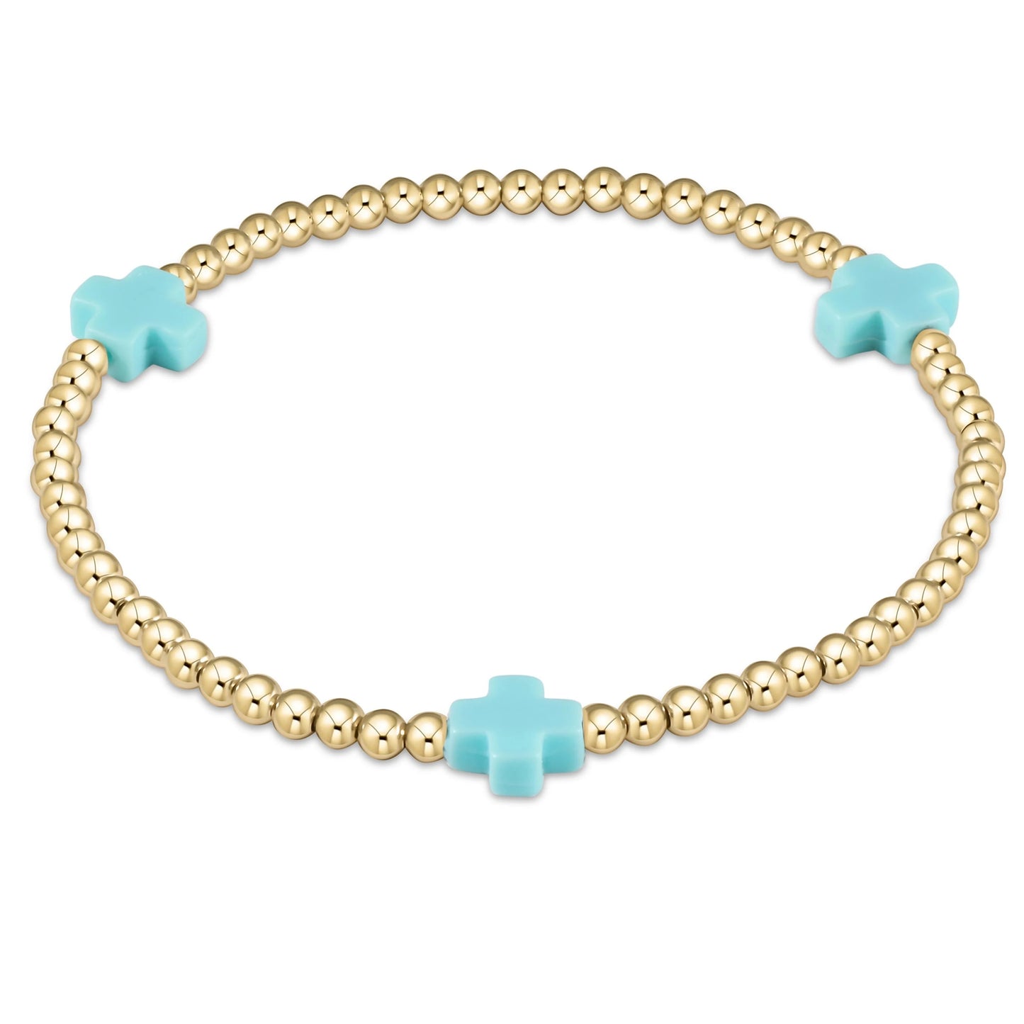 Extend signature cross 3mm gold bracelet