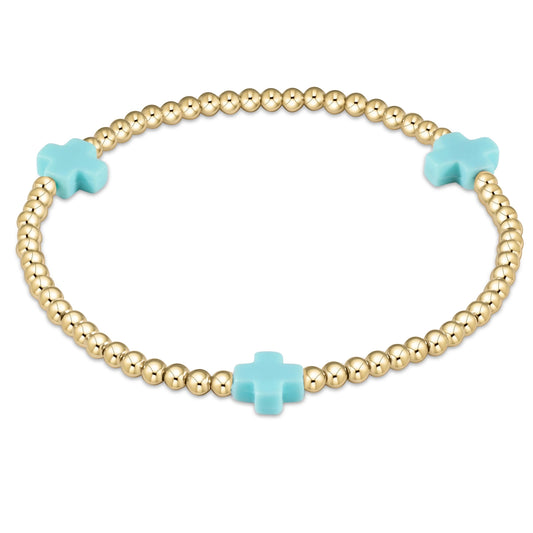 Extend signature cross 3mm gold bracelet