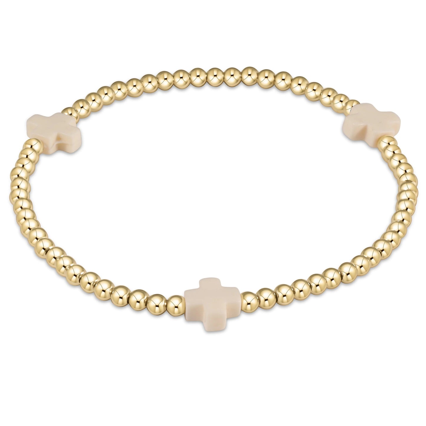 Extend white signature cross 3mm gold bracelet
