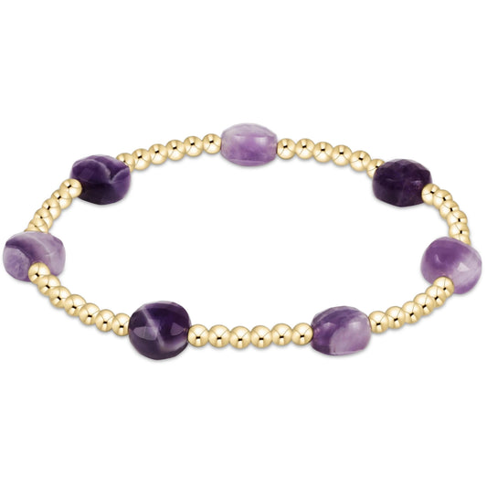 Extend admire gold 3mm bead bracelet - amethyst