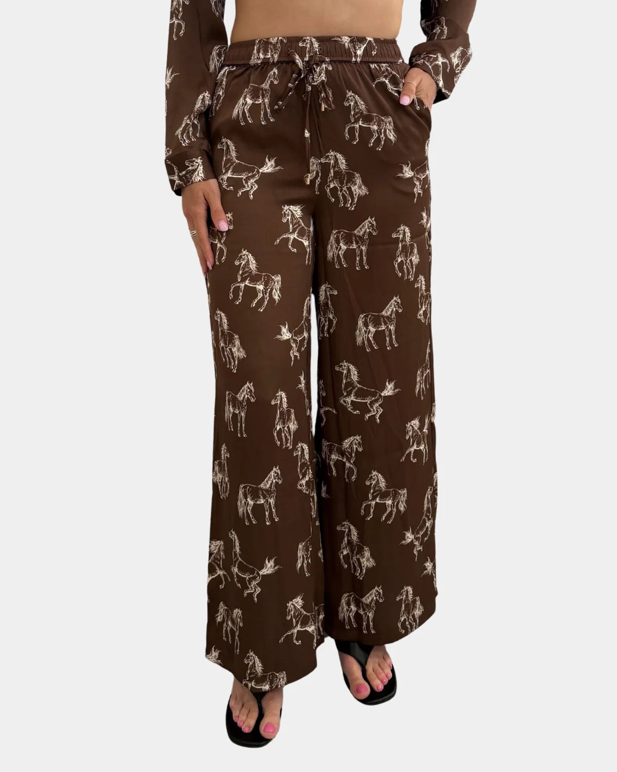 Horse Print Satin Pants