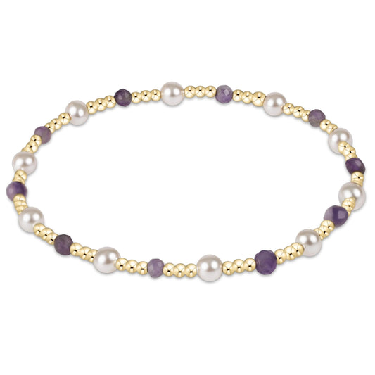 pearl sincerity pattern 4mm bead bracelet - amethyst