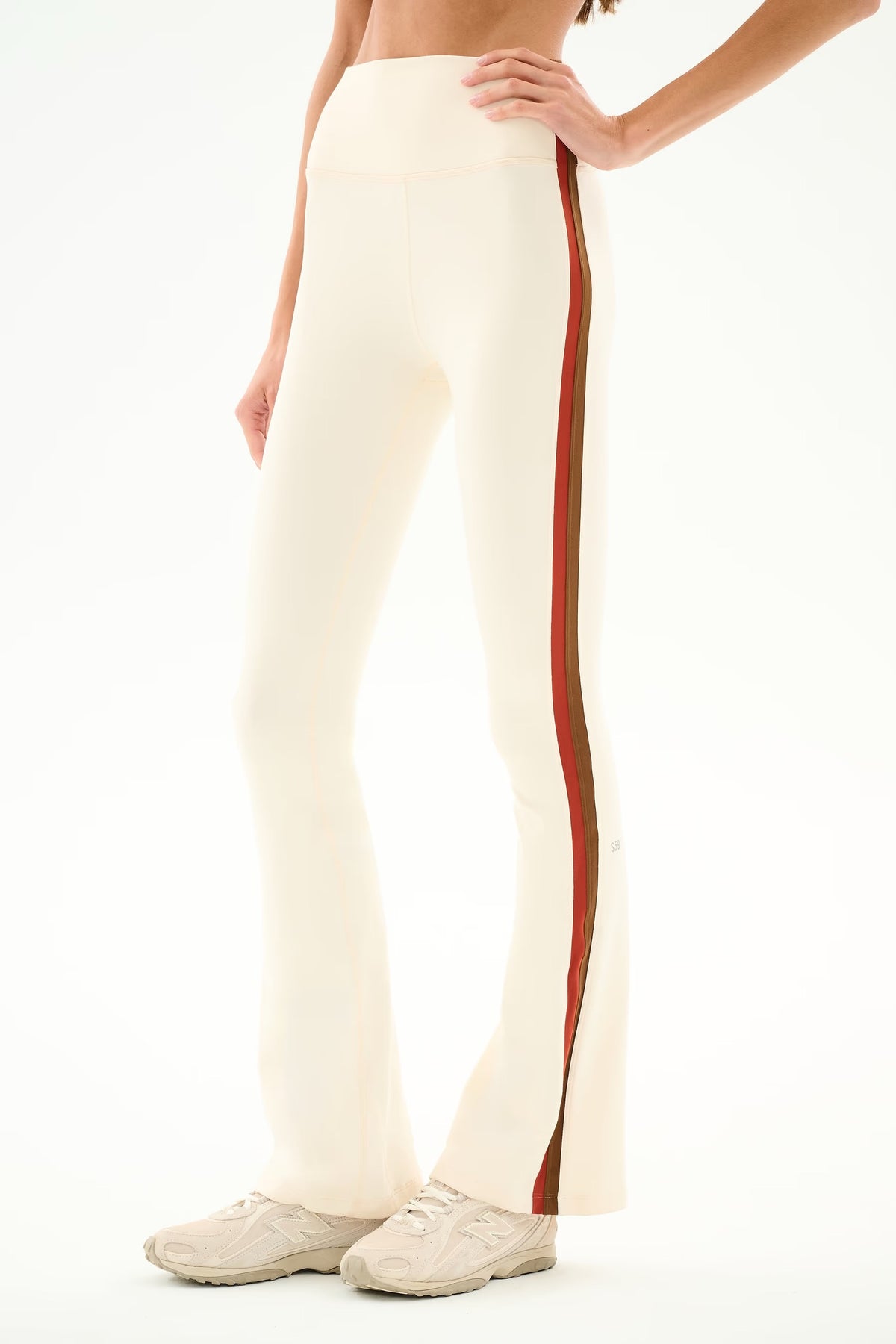 Raquel High Waist Supplex Flare 30 Cream/Terracotta