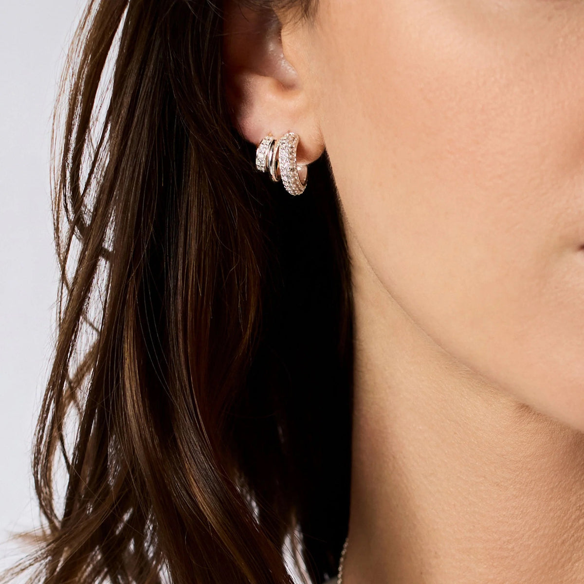 Stardust Triple Hoop Silver Julie Vos
