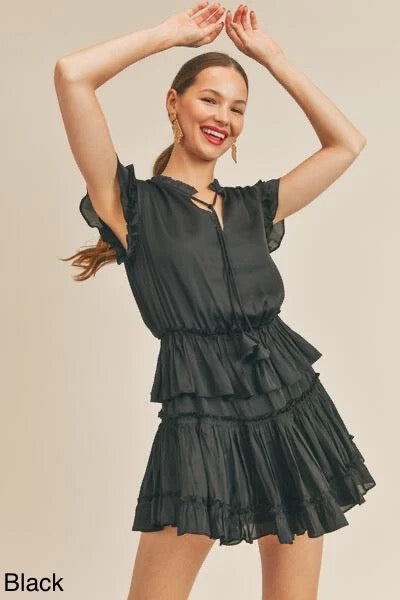 Ruffled Sleeve Dress