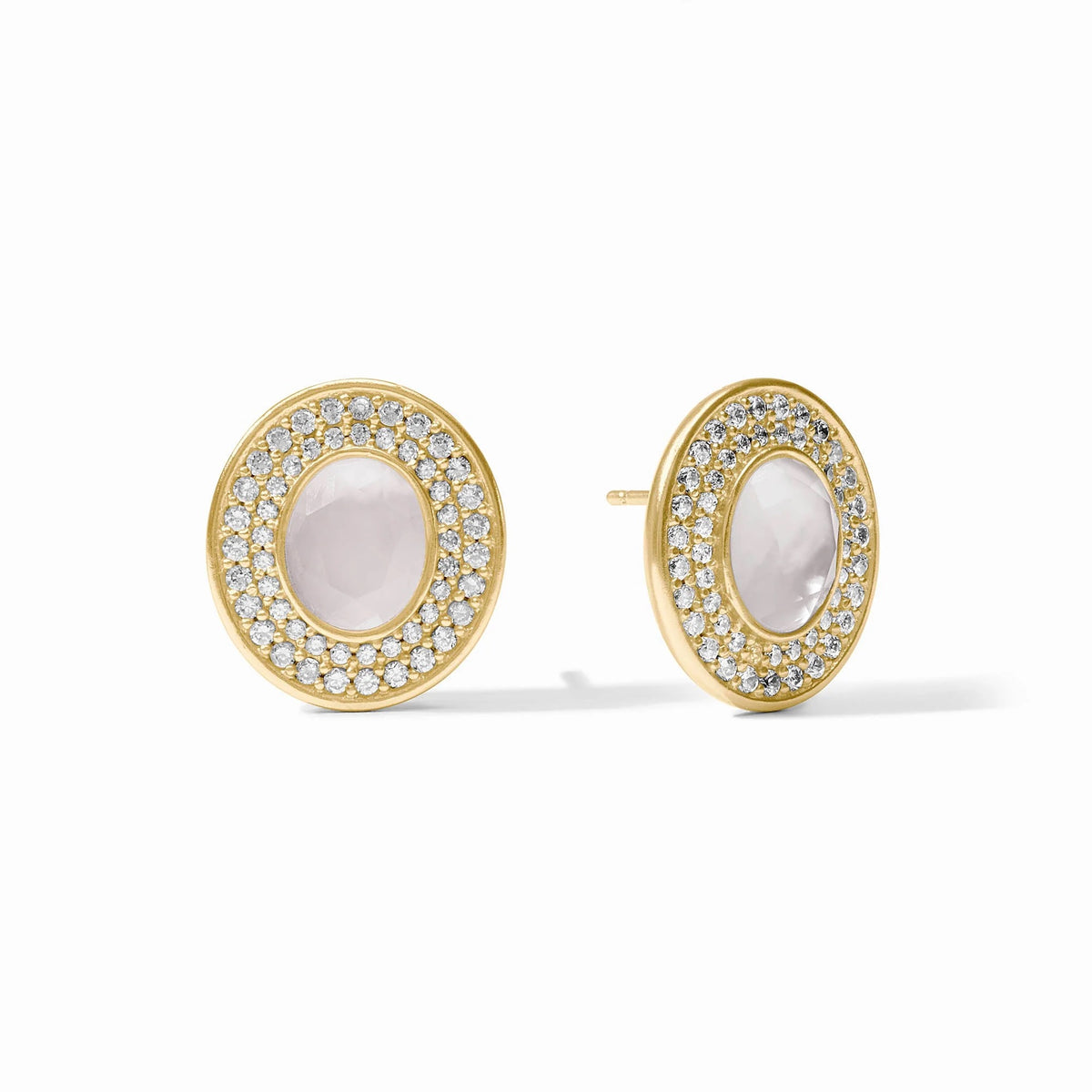Stardust Stud Gold Clear Crystal Julie Vos