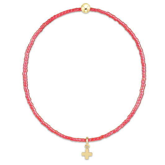 hope classic sherbert bracelet - signature cross small gold charm