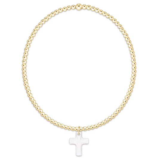 Classic gold 2mm bracelet - blessed crystal charm
