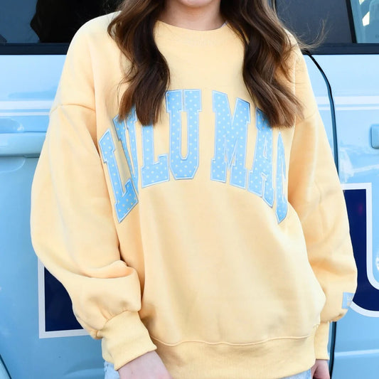 Lulu Mac BUTTER/LIGHT BLUE POLKA DOT SWEATSHIRT