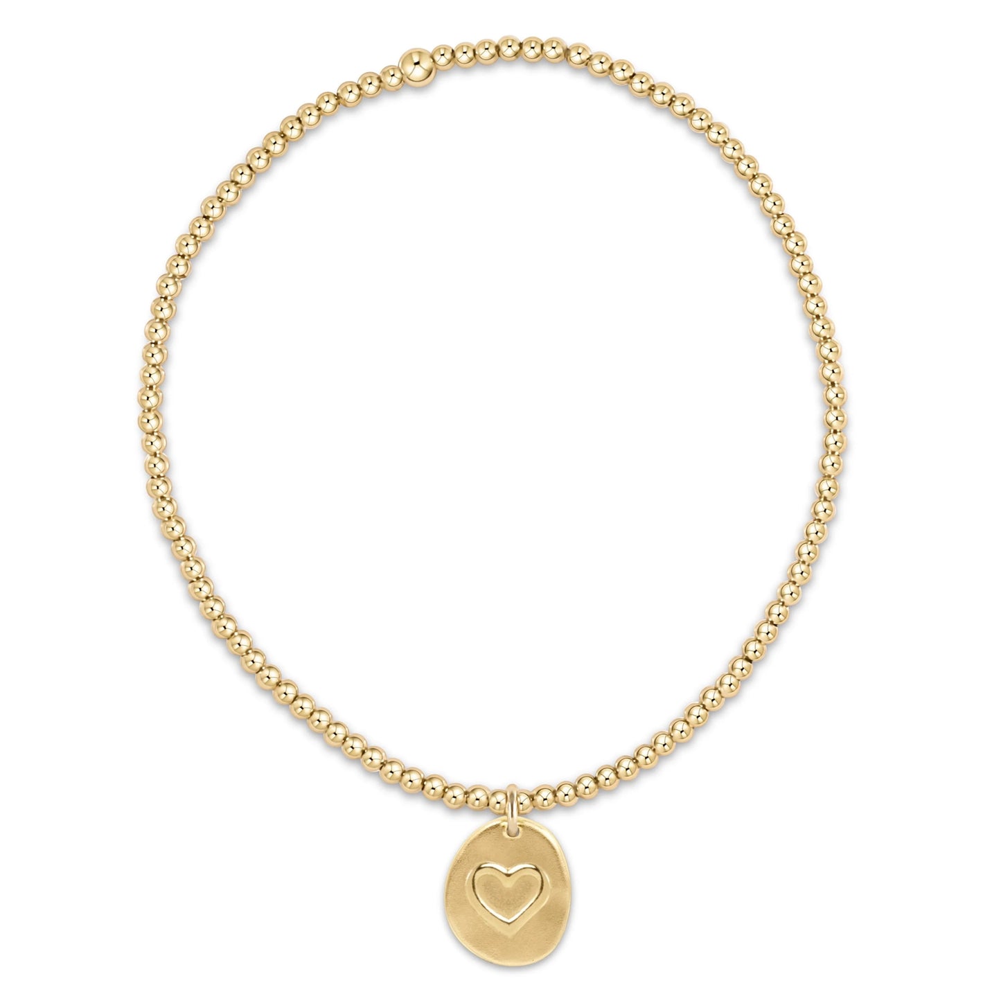 classic gold 2mm bead bracelet - inspire small gold charm extend