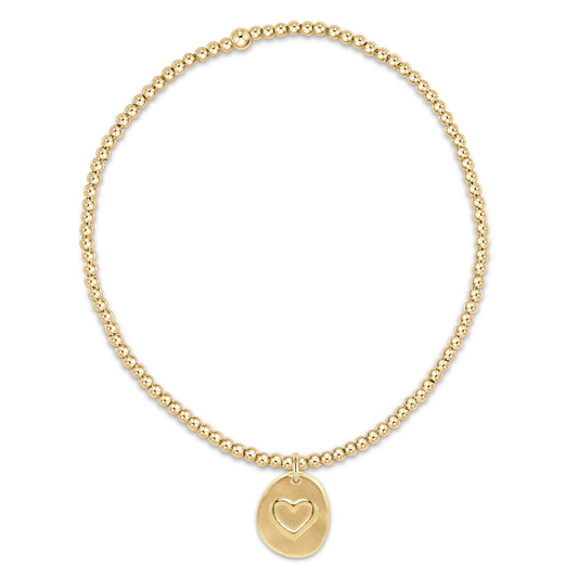 classic gold 2mm bead bracelet - inspire small gold charm extend