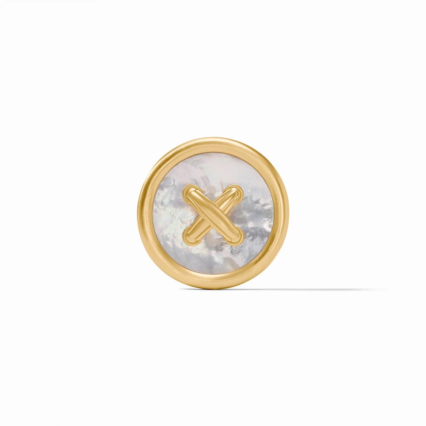 Essex Button Brooch - Gold - Mother of Pearl