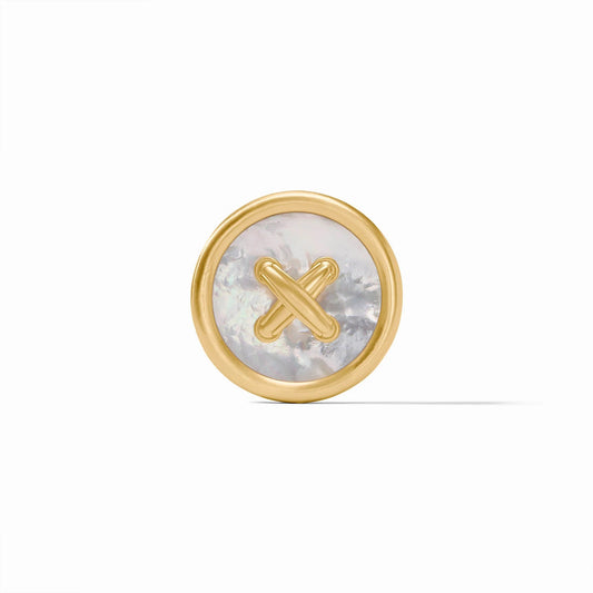 Essex Button Brooch - Gold - Mother of Pearl