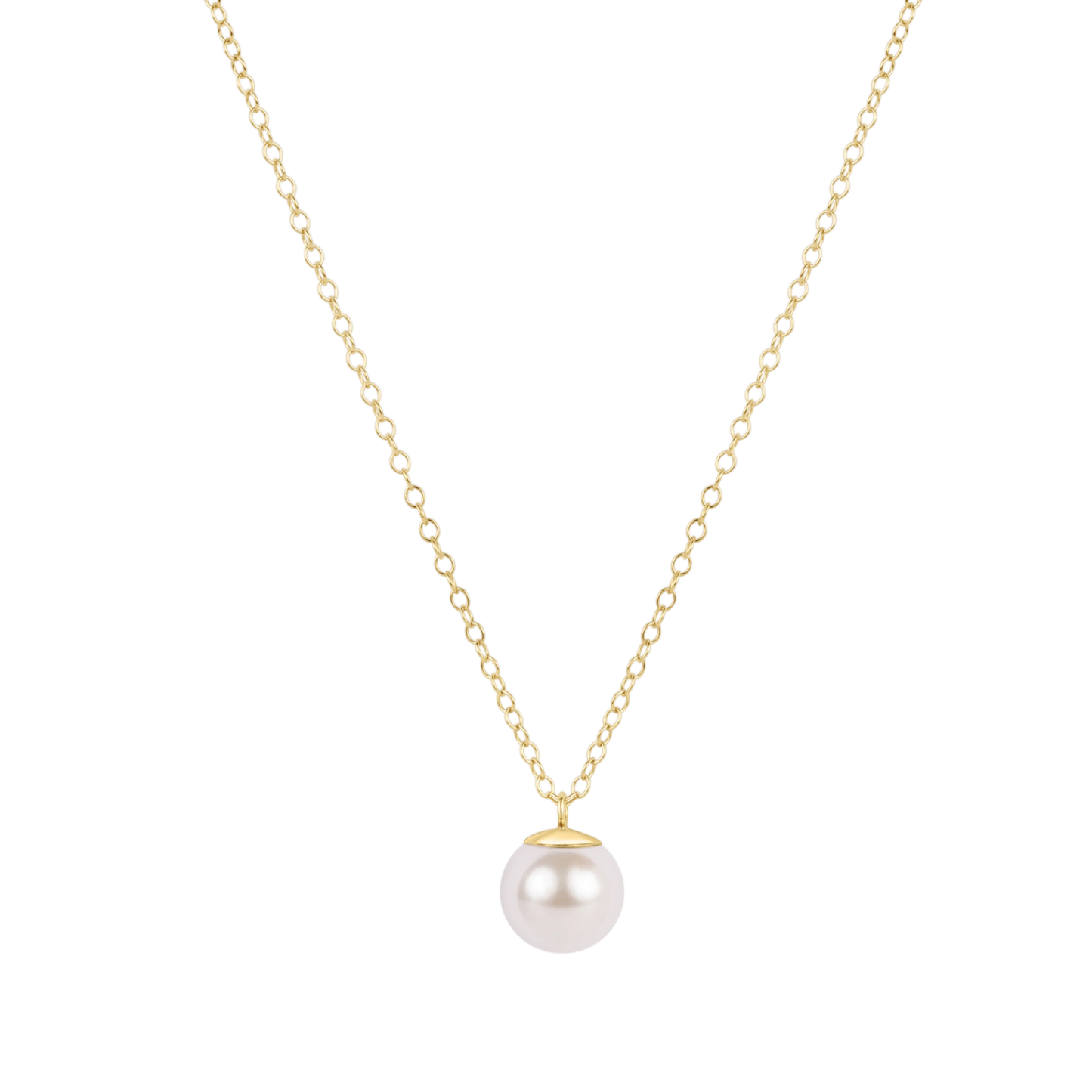 16" Necklace Gold - Classic Gold 8mm Charm