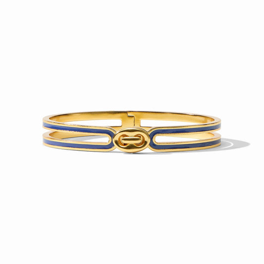 Laguna Enamel Hinge Bangle - Gold & Enamel - Julie Vos