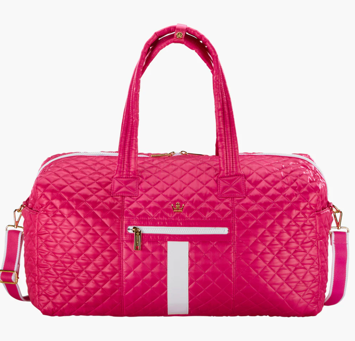 24+7 Weekender Duffle Bag Bright Rose Pink/White Strip