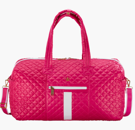 24+7 Weekender Duffle Bag Bright Rose Pink/White Strip