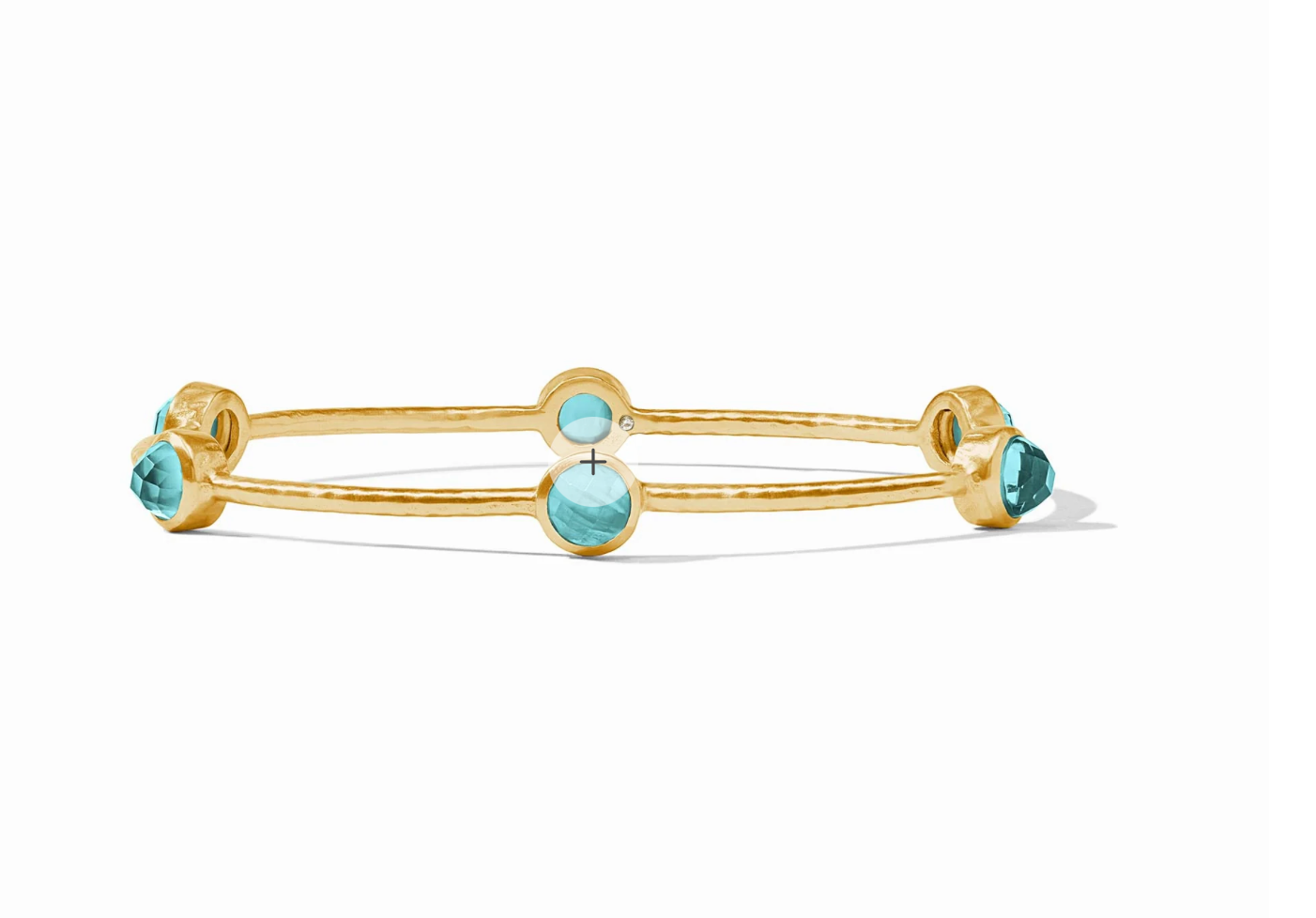 Milano Luxe Bangle - Gold Iridescent Bahamian Blue