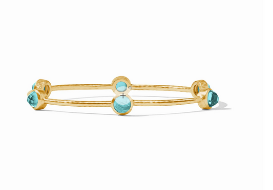 Milano Luxe Bangle - Gold Iridescent Bahamian Blue
