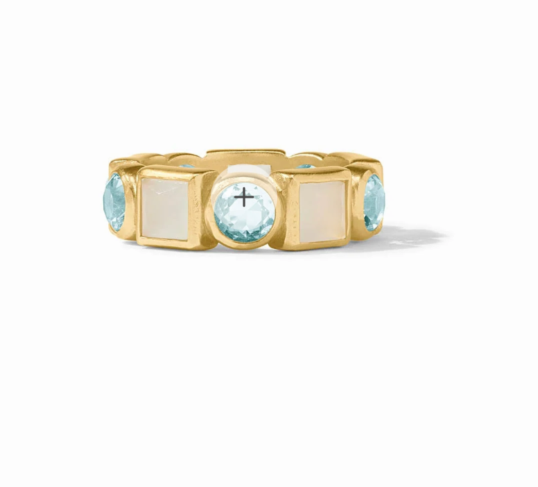Jolie Ring - Gold - Aquamarine Blue