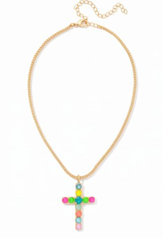 Crystal Cross Pendant Necklace - Sorrelli Jewelry