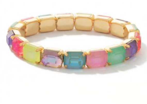 7 Inch Easton Emerald Cut Stretch Bracelet - Sorrelli Jewelry