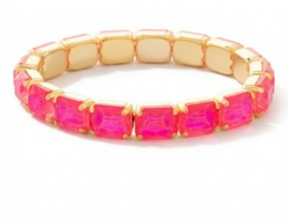 7 Inch Easton Emerald Cut Stretch Bracelet - Sorrelli Jewelry