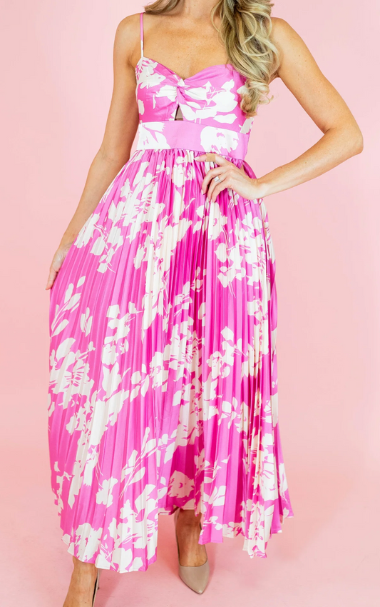 Blossom Pleat Maxi Dress