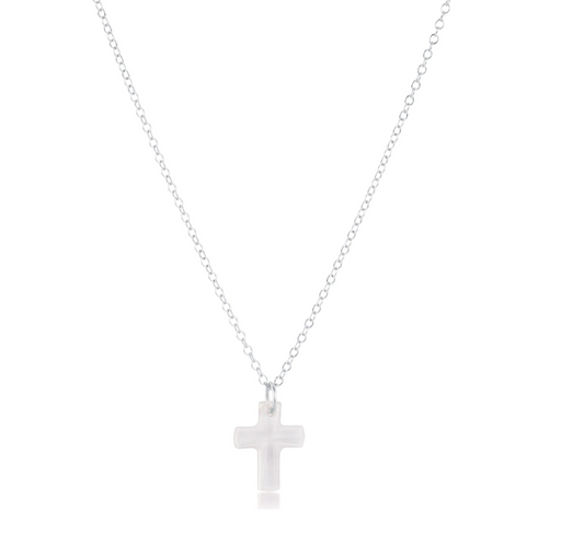 16" Necklace Sterling - Blessed Crystal Charm