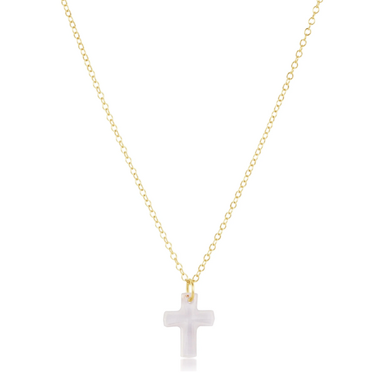 16" Necklace Gold - Blessed Crystal Charm