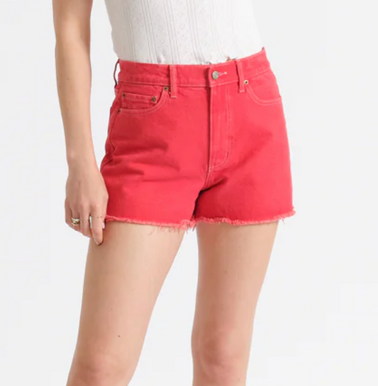 TROUBLEMAKER HIGH RISE SHORT IN CHILI PEPPER