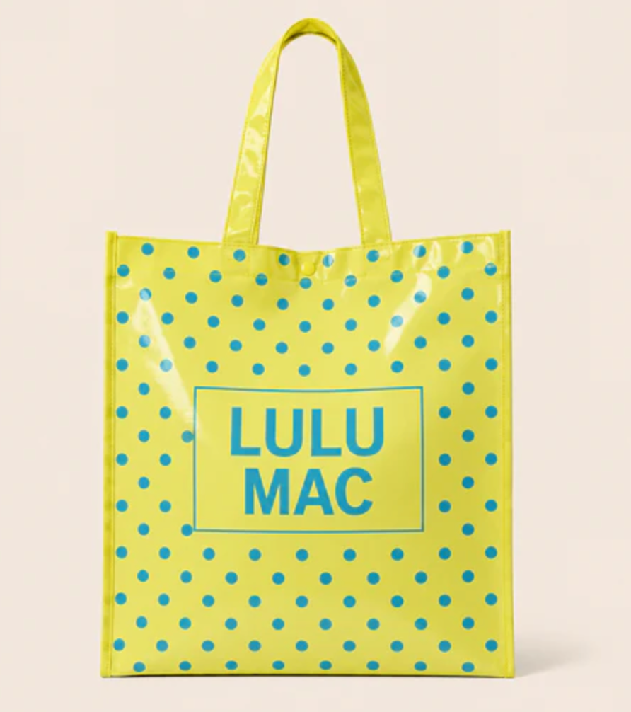 REUSABLE TOTE -BUTTER BLUE DOT