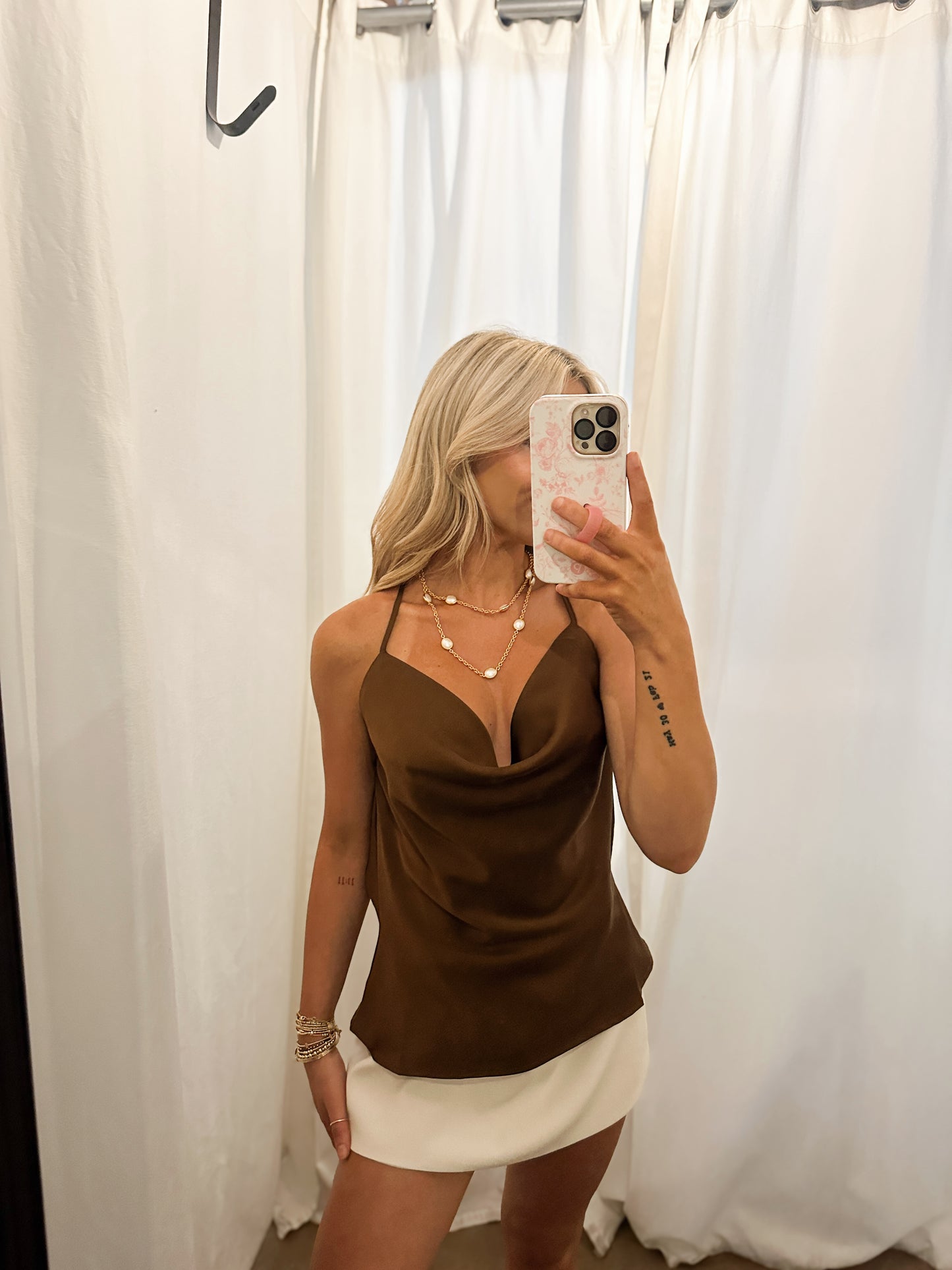 Brown Scoop Neck Top