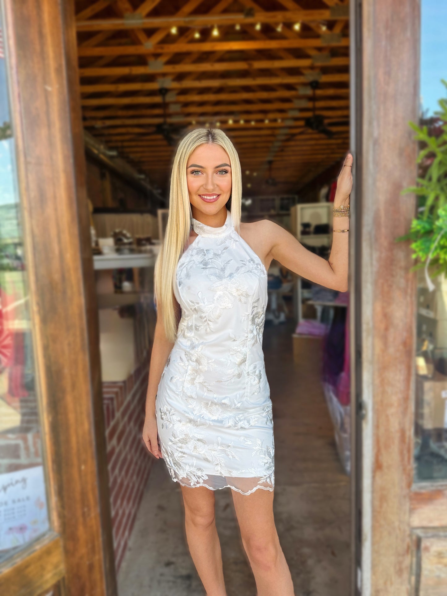 Off White Lace halter neck