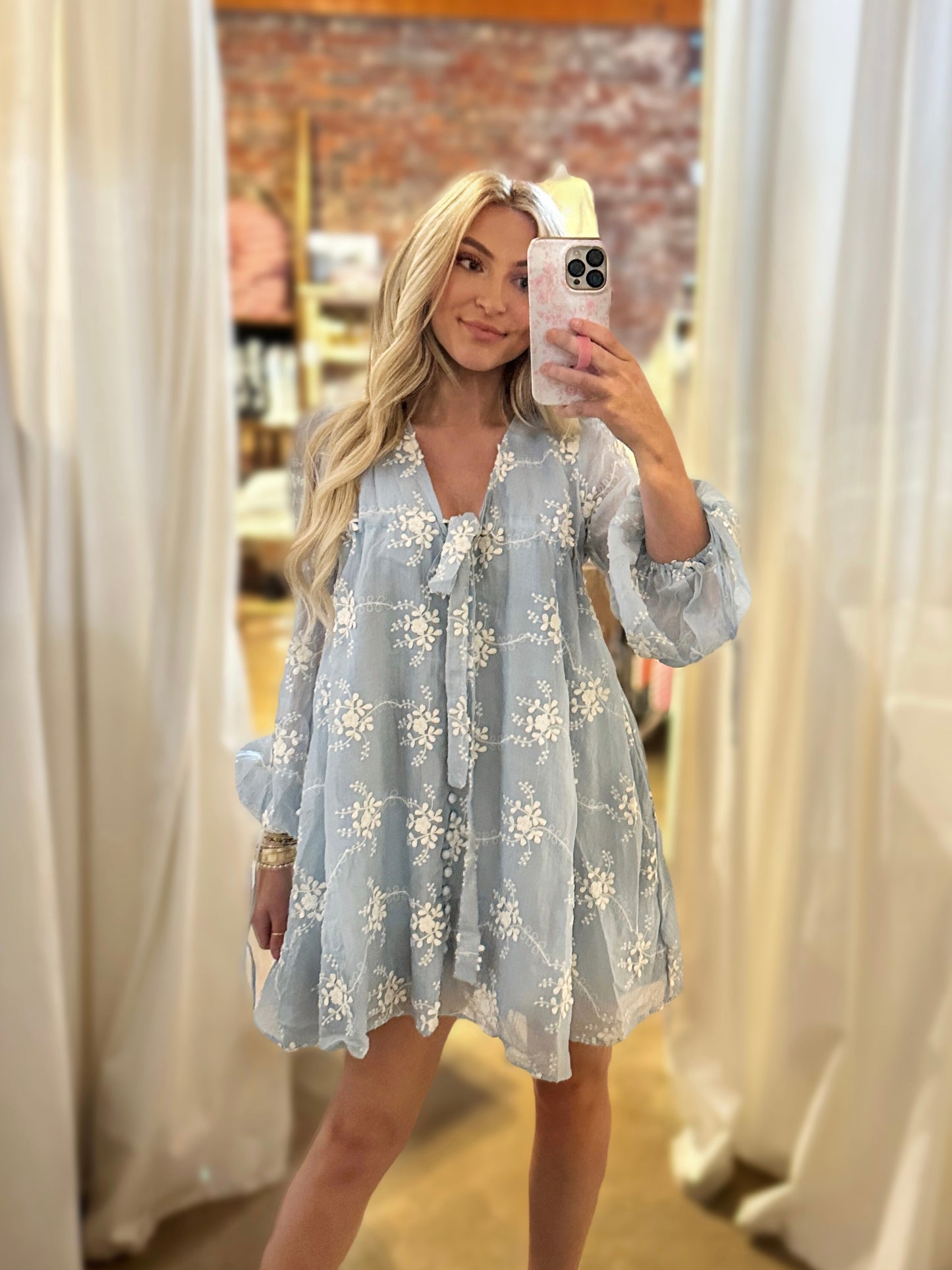 Baby blue floral dress