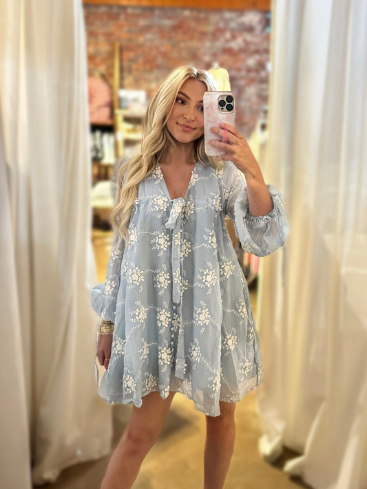 Baby blue floral dress