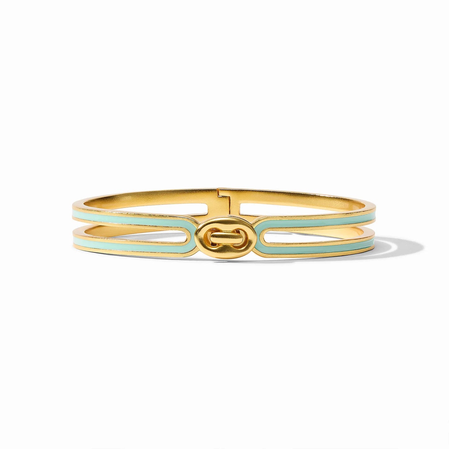 Laguna Enamel Hinge Bangle - Gold & Enamel - Julie Vos