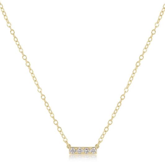 14kt Gold and Diamond Significance Bar Necklace - Four