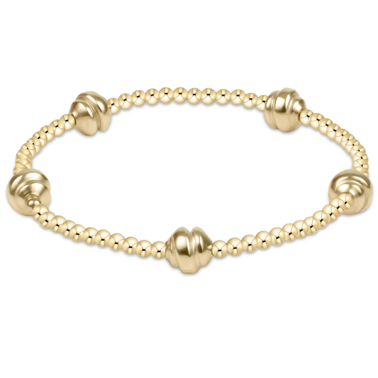 admire small gold 2.5mm bead bracelet - gold