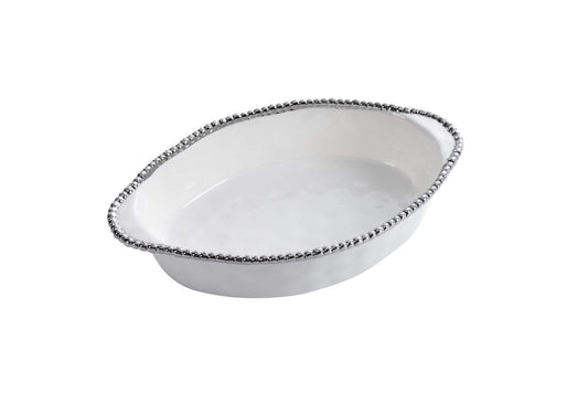 Oval Baking Dish Silver White CER2691W