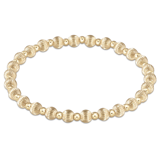 dignity grateful pattern 4mm bead bracelet - gold extends