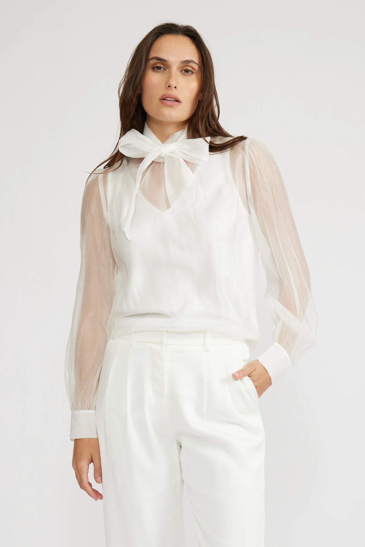 Lucy Bow White Blouse