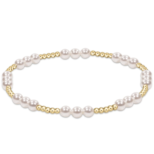 classic joy pattern 4mm bead bracelet - pearl