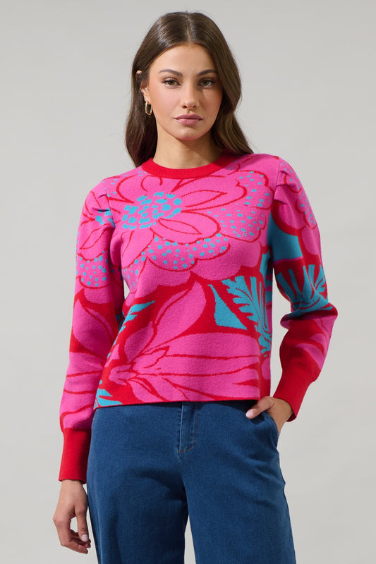 Pink and Ocean Printed Cardigan