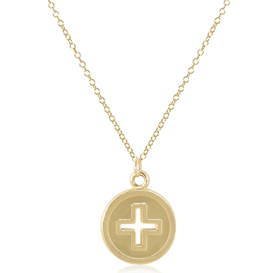 Enewton Signature Cross Gold Disc 16” Necklace