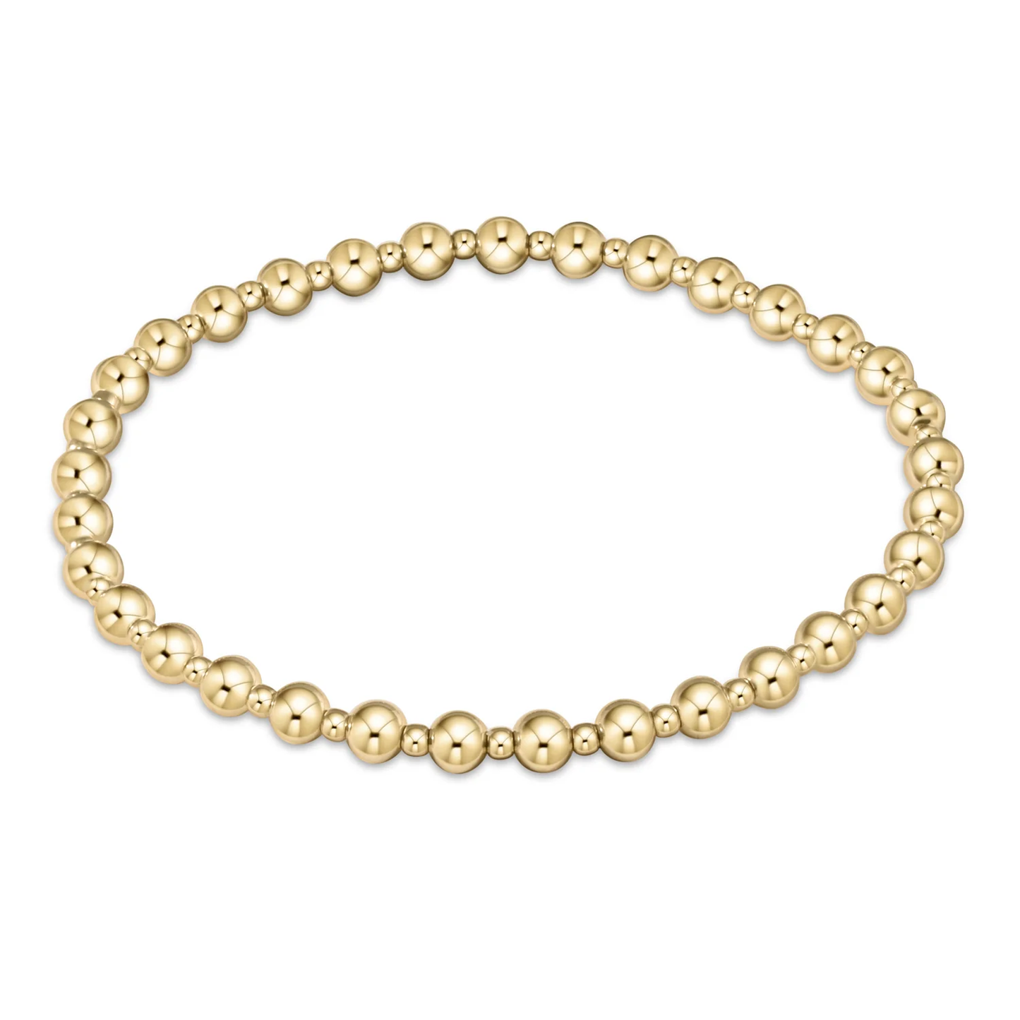 classic grateful pattern 4mm bead bracelet - gold extends