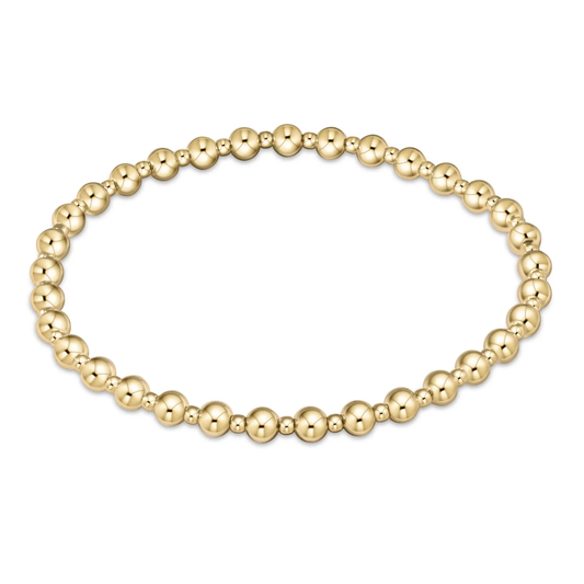 classic grateful pattern 4mm bead bracelet - gold extends