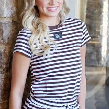Lulu Mac Brown Stripe Baby Tee